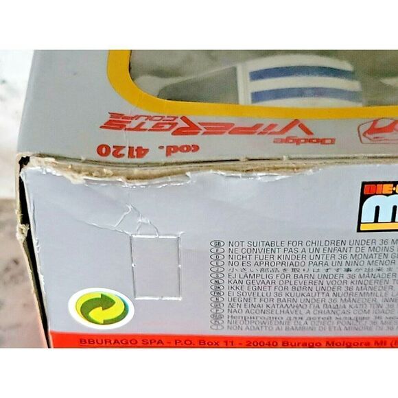 Bburago White Dodge Viper GTS Coupe #4120‎ 1/43 Scale Die Cast Car - Picture 5 of 5